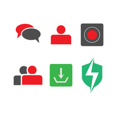 Set of icons. Smartphone icons or smartphone icon button. Vector illustration