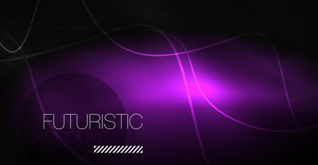 Neon lines wave background. Abstract composition