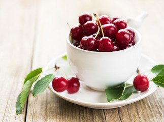 Cup with cherries