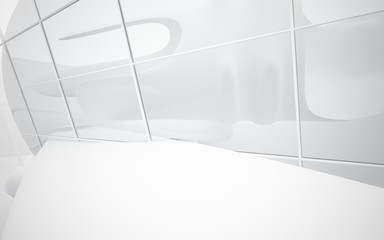 White smooth abstract architectural background. 3D illustration and rendering