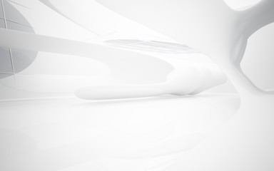 White smooth abstract architectural background. 3D illustration and rendering