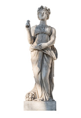 sculpture of the ancient Greek god Flora, isolate