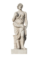 Fototapeta na wymiar sculpture of the ancient Greek god Meleagr, isolate