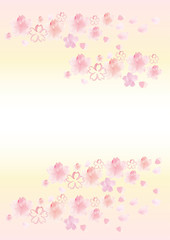 A4桜 　ピンクイエロー背景2