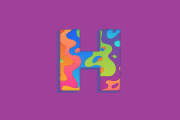 Abstract 3D Rendering Letter H