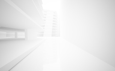 Obraz premium Abstract white interior of the future. 3D illustration and rendering