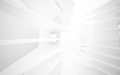 Naklejka premium Abstract white interior of the future. 3D illustration and rendering