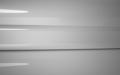 White smooth abstract architectural background. 3D illustration and rendering