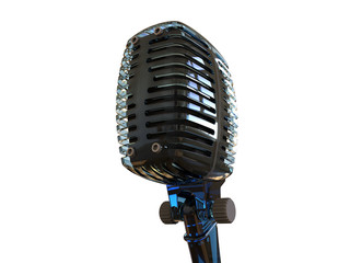 Fototapeta premium 3D render - glass microphone illustration