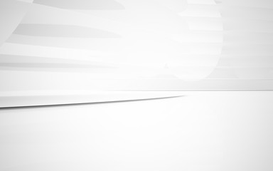 White smooth abstract architectural background. 3D illustration and rendering