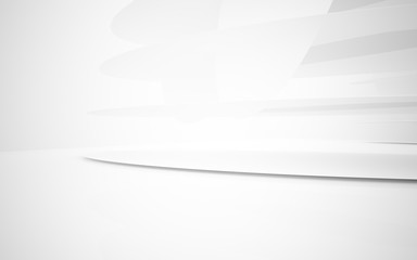 White smooth abstract architectural background. 3D illustration and rendering