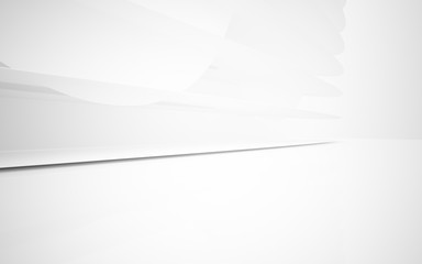 White smooth abstract architectural background. 3D illustration and rendering