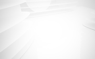 White smooth abstract architectural background. 3D illustration and rendering