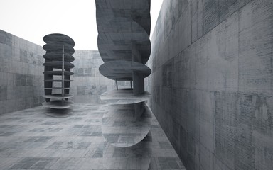 Empty dark abstract concrete smooth interior . Architectural background. 3D illustration and rendering