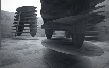 Empty dark abstract concrete smooth interior . Architectural background. 3D illustration and rendering