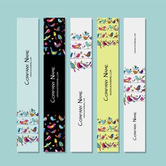 Banners design, funny birds background