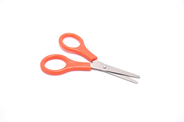 Scissors on white background close up