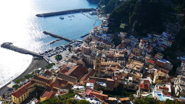 landscape of Amalfi seen from Ziro Tower, Amalfi coast, Campania, Italy