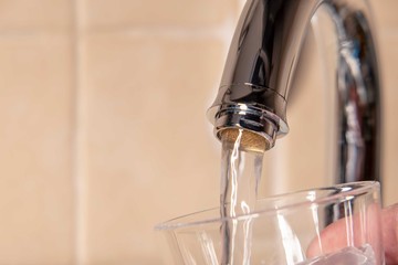 A jet of fresh drinking water