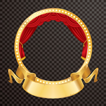 banner circle stage gold