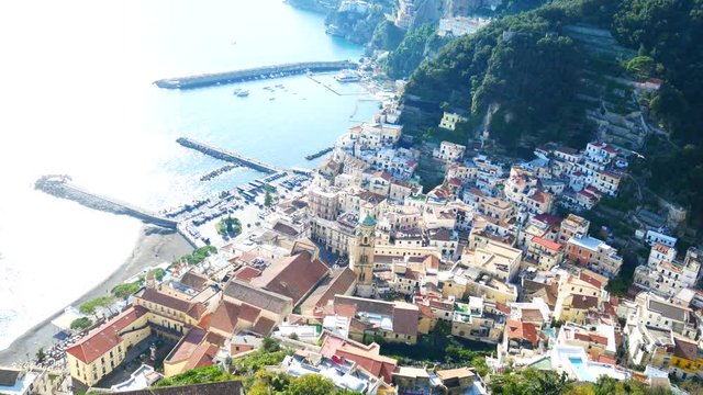 landscape of Amalfi seen from Ziro Tower, Amalfi coast, Campania, Italy