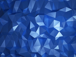 Abstract polygonal background with connected trangles, lines and dots. Modern low poly geometric design, 3D render.