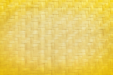 Gold yellow natural wood texture with seamless patterns background,Thai traditional handcraft weave,made from dried plants (reed or cyperus, imbricatus)