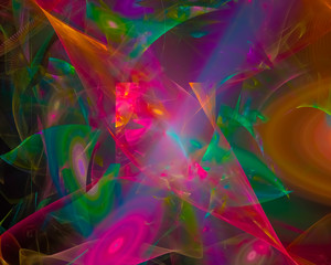 digital abstract fractal, fantasy design, party