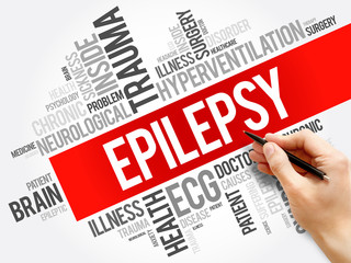 Epilepsy word cloud collage, health concept background