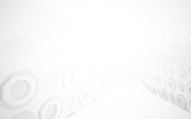 Abstract white interior of the future. 3D illustration and rendering
