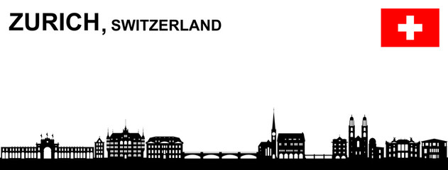 Obraz premium Zürich Silhouette