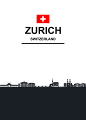 Obraz premium Zürich Silhouette