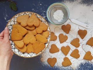 Homemade heart shaped cookies
