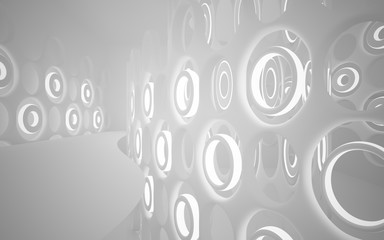 Obraz premium White smooth abstract architectural background. 3D illustration and rendering