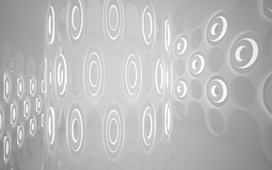 White smooth abstract architectural background. 3D illustration and rendering