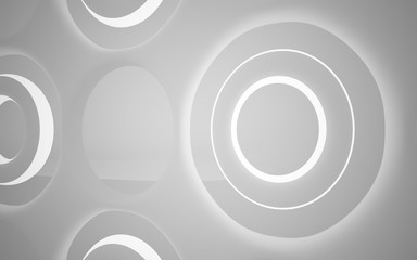 White smooth abstract architectural background. 3D illustration and rendering