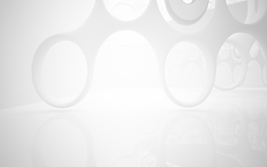 White smooth abstract architectural background. 3D illustration and rendering