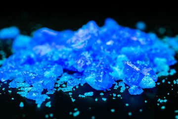 The copper sulfate becomes to be blue when it is moist