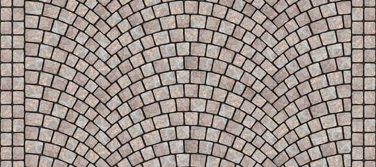 Road curved cobblestone texture 092