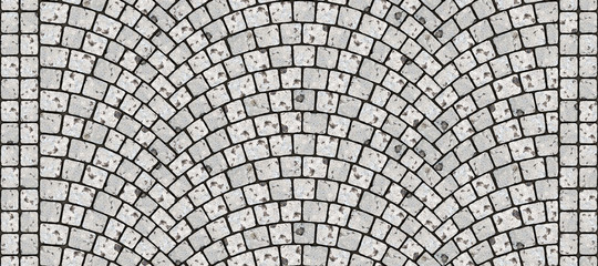 Road curved cobblestone texture 096