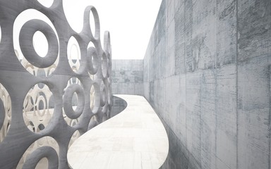 Empty dark abstract concrete smooth interior . Architectural background. 3D illustration and rendering