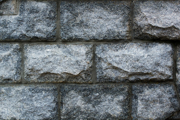 Rubble stones foundation close up