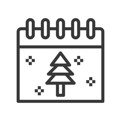 Christmas calendar vector, Chirstmas related editable outline icon
