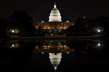 United States Capitol at night - Washington DC, United States of America