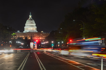 Fototapeta na wymiar United States Capitol at night - Washington DC, United States of America