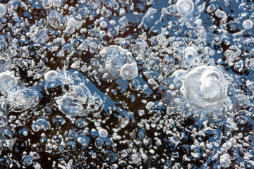 Gas bubbles captured in ice