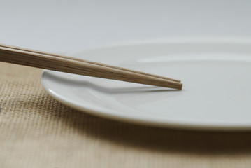 chopsticks and plate