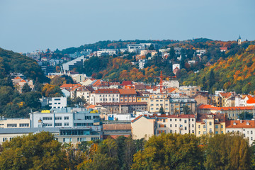 Fototapeta na wymiar Aerial view of old town in Prague, Czech republic