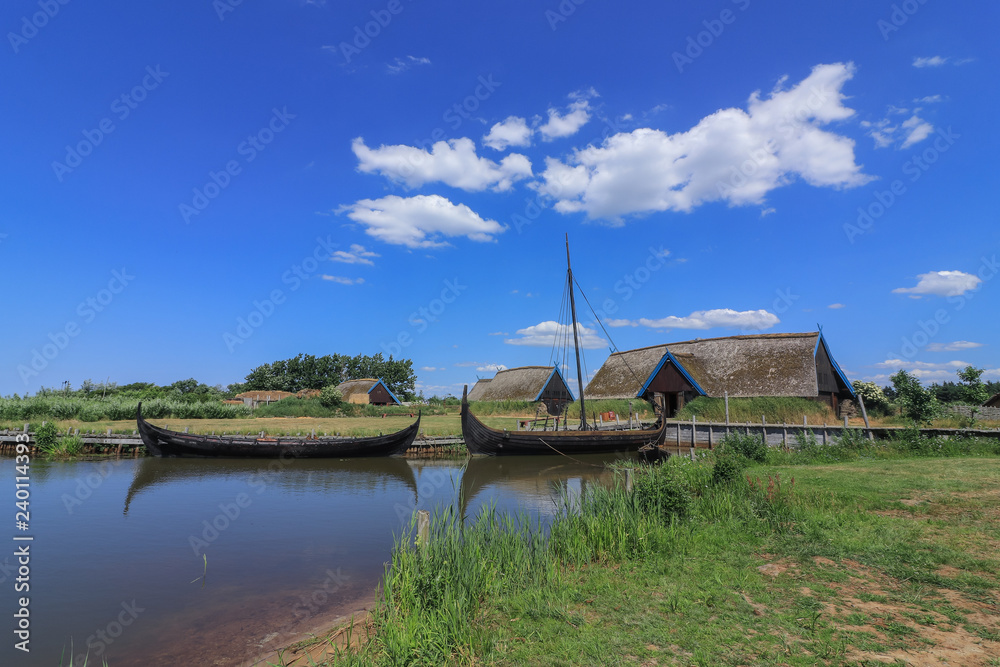 Sticker viking ships, viking city, viking age