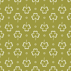 Seamless pattern. Clover leaves. St. Patrick's Day